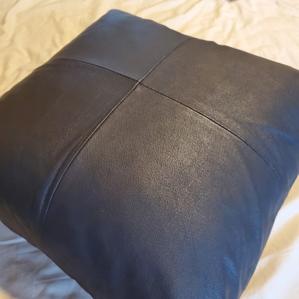 JLA Home 20x20 Dark Brown Leather and Suede Down Filled Throw Pillow